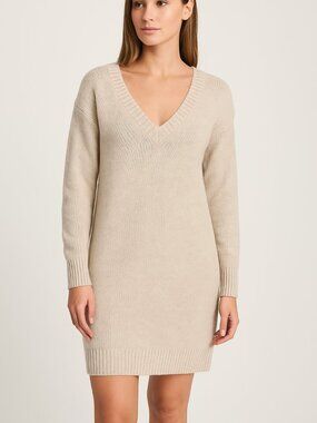 Steve Madden Taupe Knit Sweater Dress | Size L | NWT